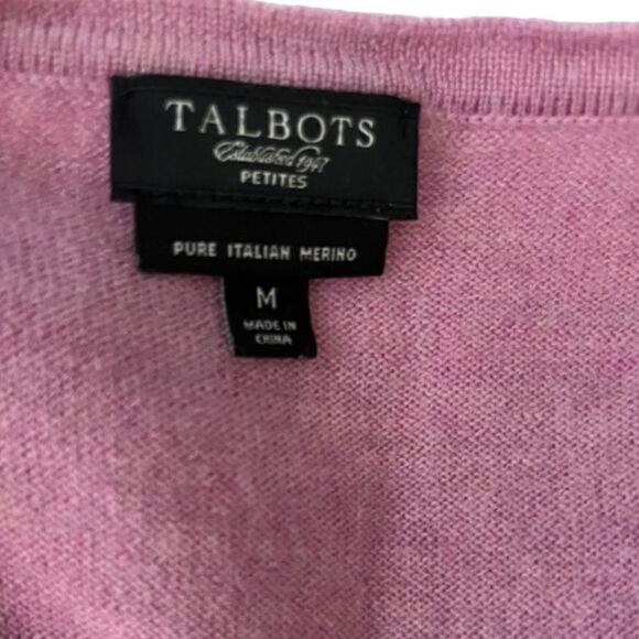 Talbots Petites Pure Italian Merino wool cardigan button front sweater, size M - Picture 6 of 7